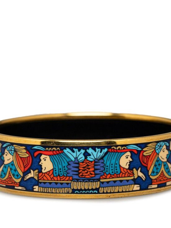 Hermes Enamel GM Cloisonne Indian Gold Blue Multicolor Plated Belt